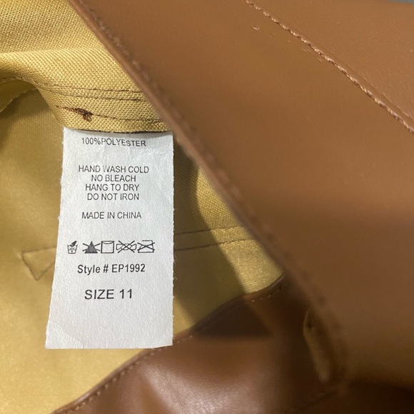 NWT Kosmios faux leather pants for women Size 11 Brown.new With Tag - Picture 13 of 13